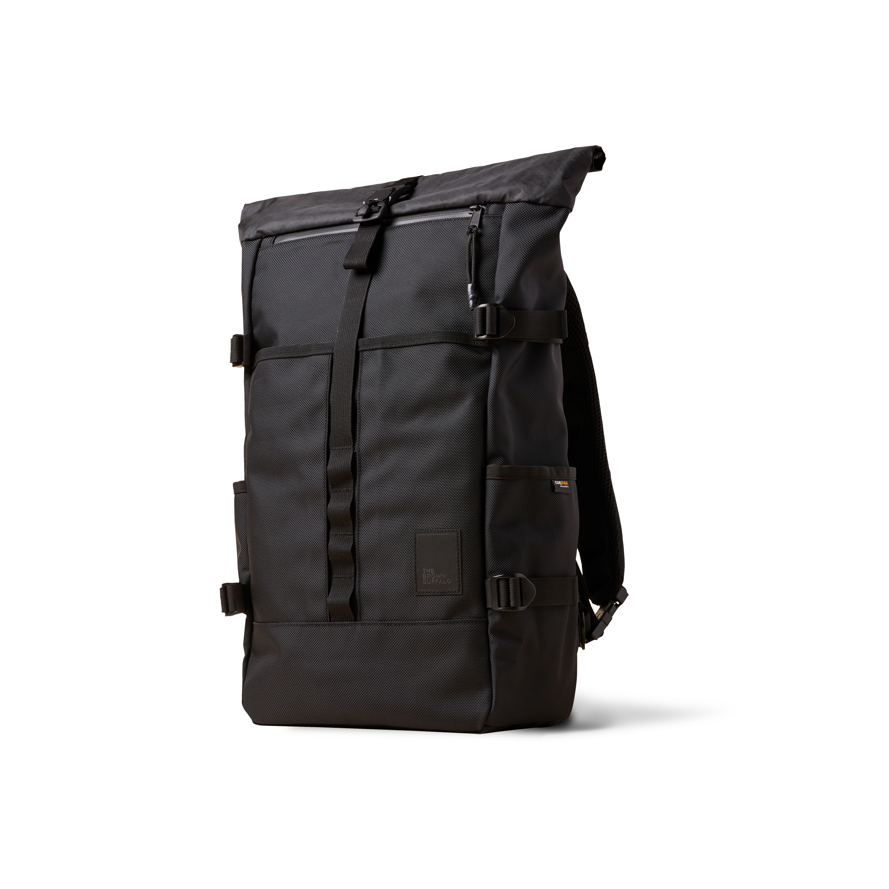 the-brown-buffalo-rolltop-bag-edc-weather-resistant-everyday-use-cordura-1050d-ballistic-nylon-black