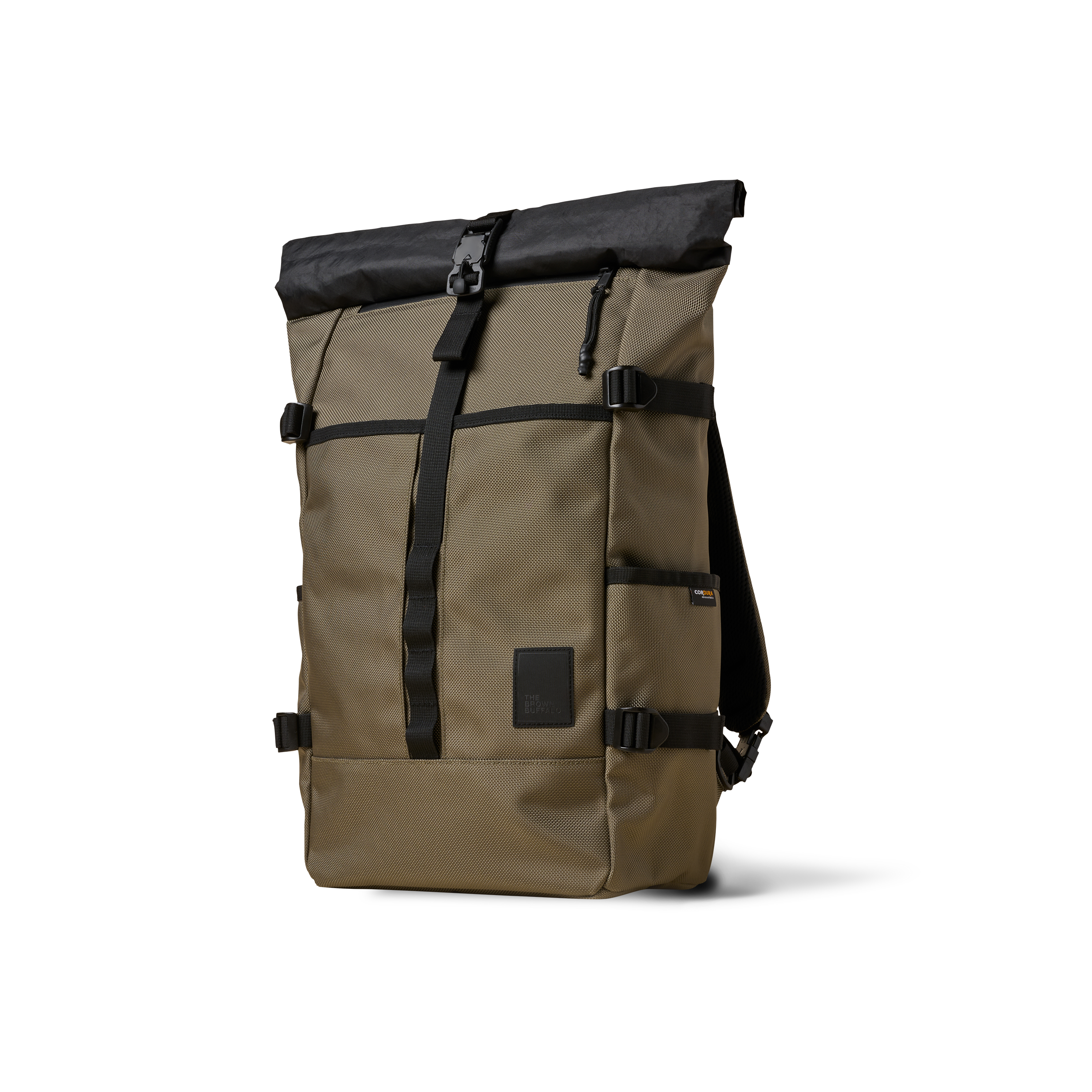 the-brown-buffalo-rolltop-bag-edc-weather-resistant-everyday-use-cordura-1050d-ballistic-nylon-ranger-green