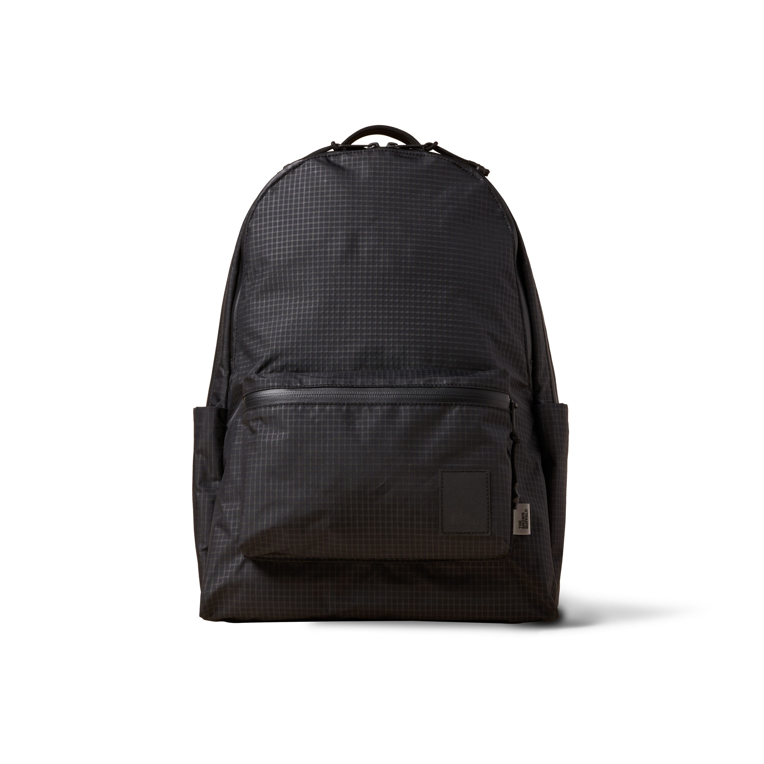 the-brown-buffalo-standard-issue-backpack-edc-weather-resistant-everyday-use-challenge-ultra-black-grid